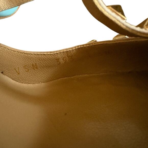 Valentino Garavani Rockstud Blue Ciel Leather T Ankle Strap Pumps EU 38 US 8 - Picture 10 of 14